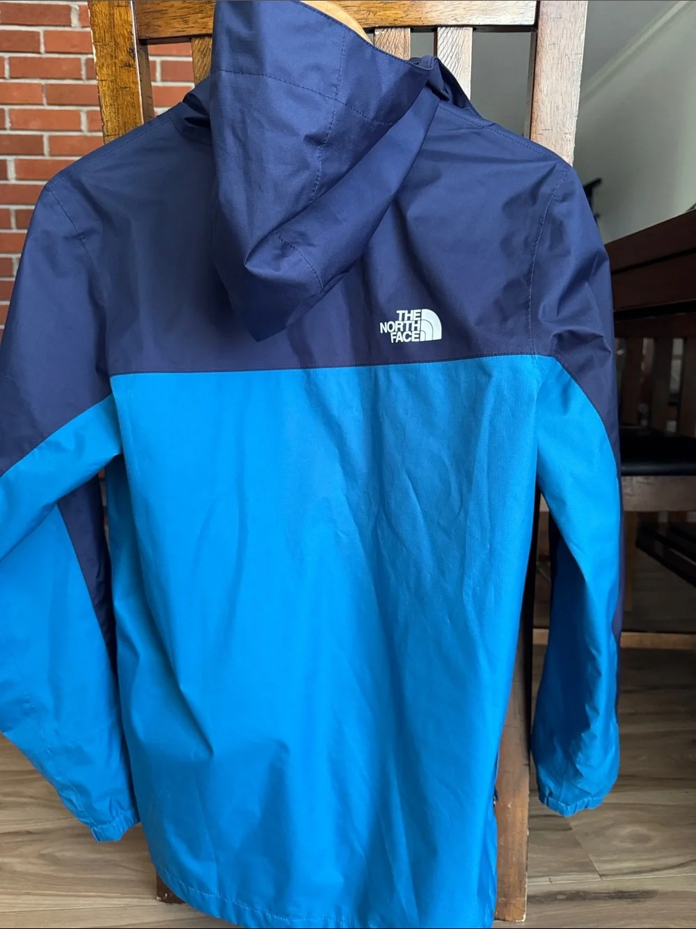 The North Face Kids Blue Two-Tone Hooded Rain Jacket